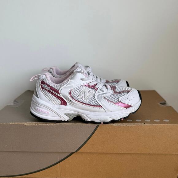 New Balance 530 White/Metallic Pink Toddler Sneakers - SZ 11 C - Picture 4 of 11